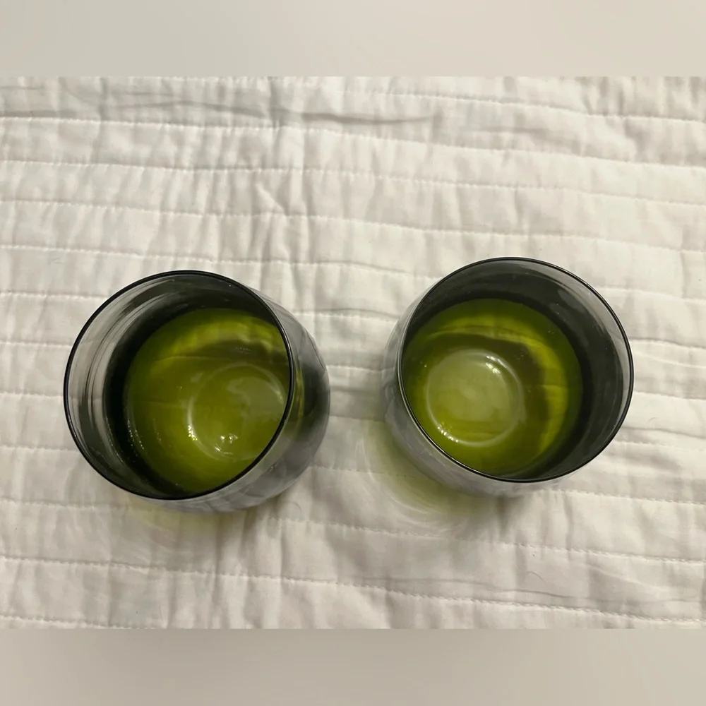 New Dansk stemless wine glasses set green